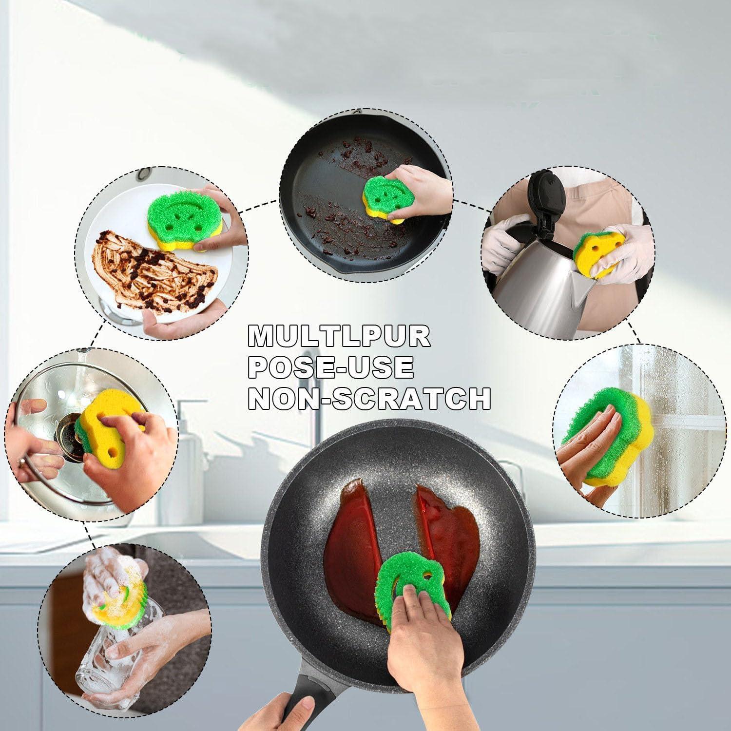 Esponjas de Fregado Multifuncionales SmilePowo 5 Piezas Doble Cara