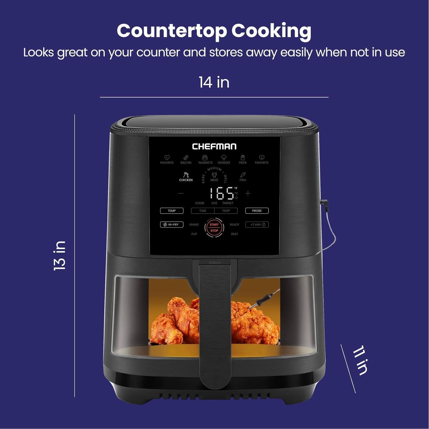 Freidora de Aire Digital Chefman 5 Cuartos con Termómetro