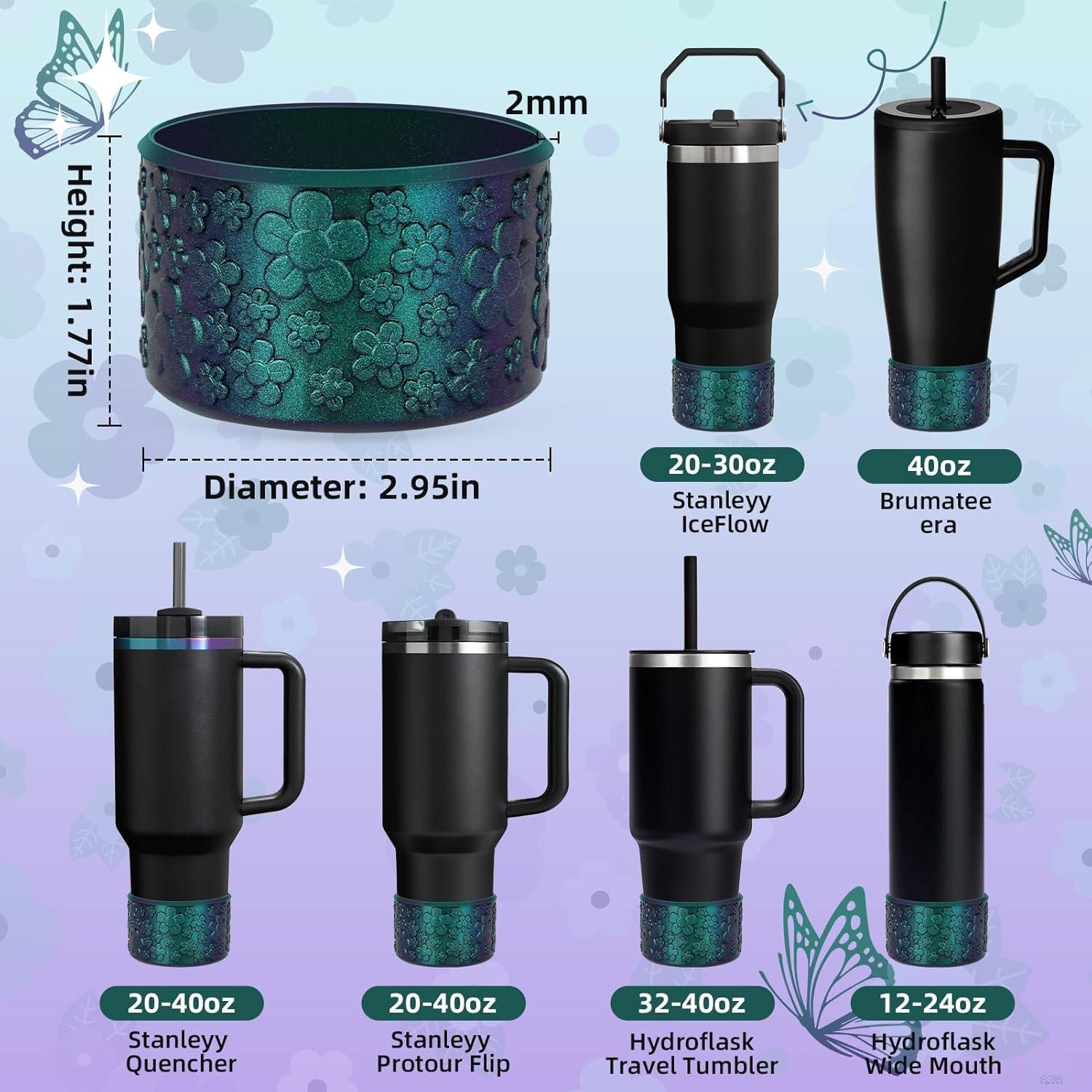 Funda de Silicona Floral ZXFYE para Botellas Stanley 1.18L