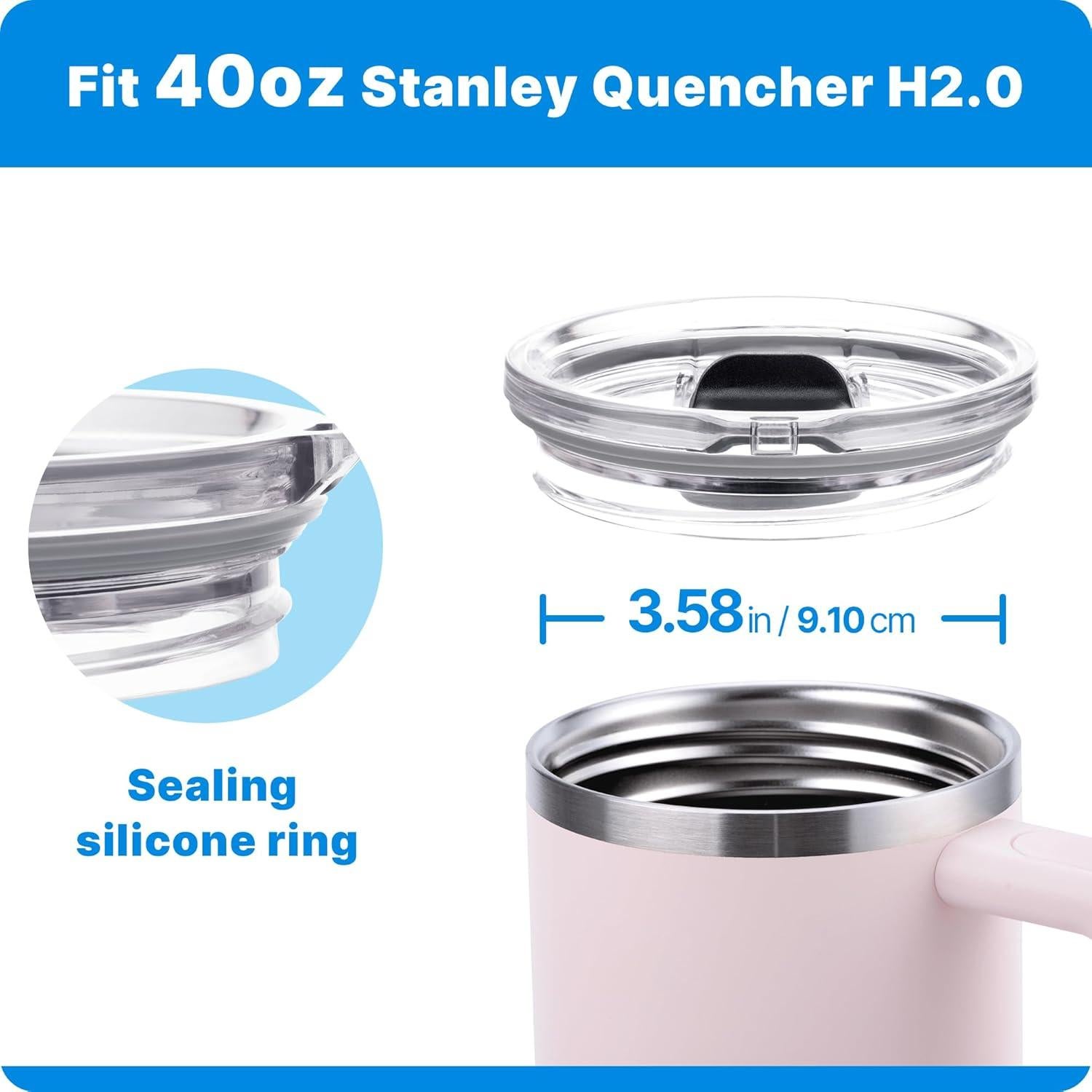 Tapa Reemplazo Bluwing 40oz para Taza Stanley Quencher - 2 Paquete a Prueba de Fugas