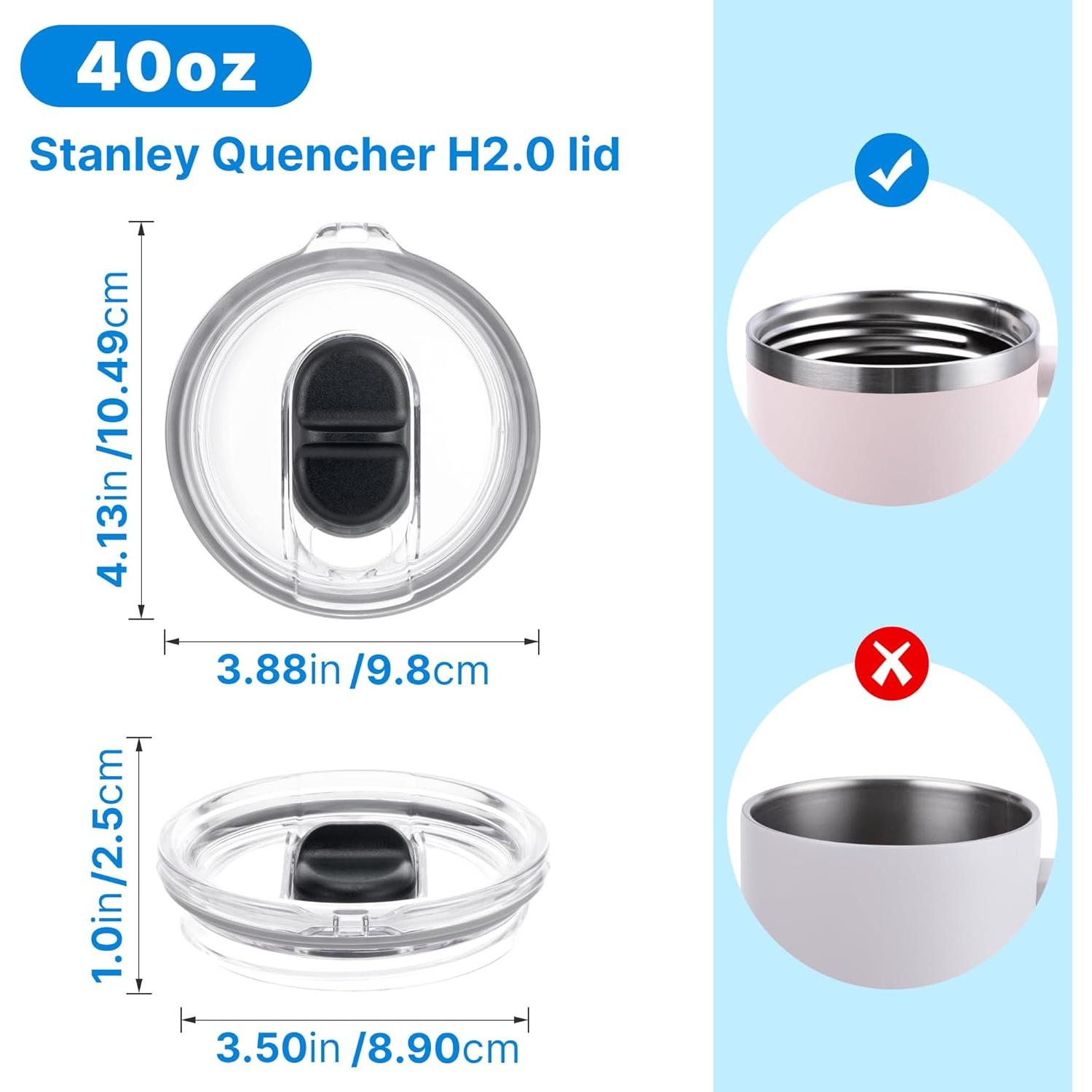 Tapa Reemplazo Bluwing 40oz para Taza Stanley Quencher - 2 Paquete a Prueba de Fugas