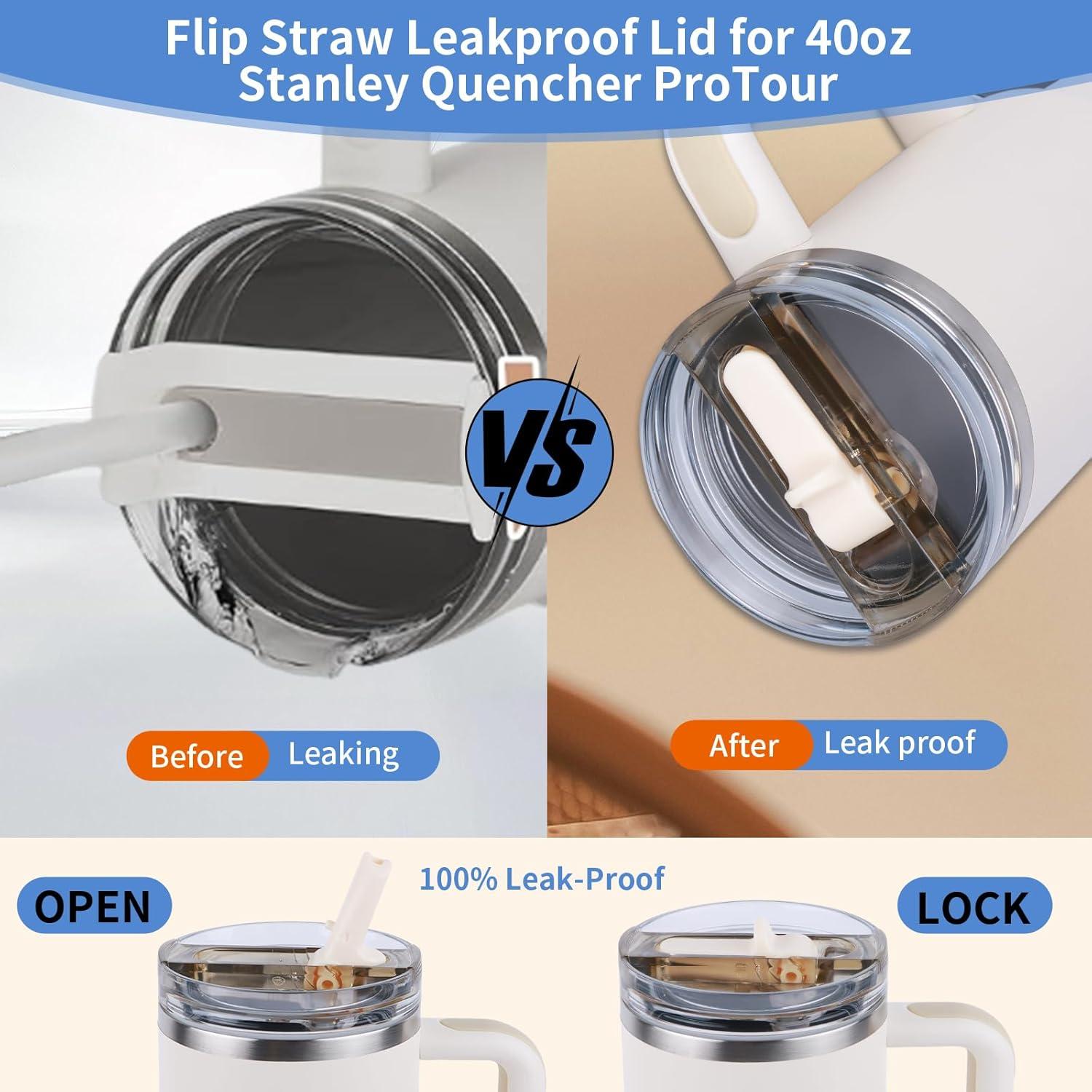 Paquete de 2 tapas desmontables AudeRhine 40 oz a prueba de derrames