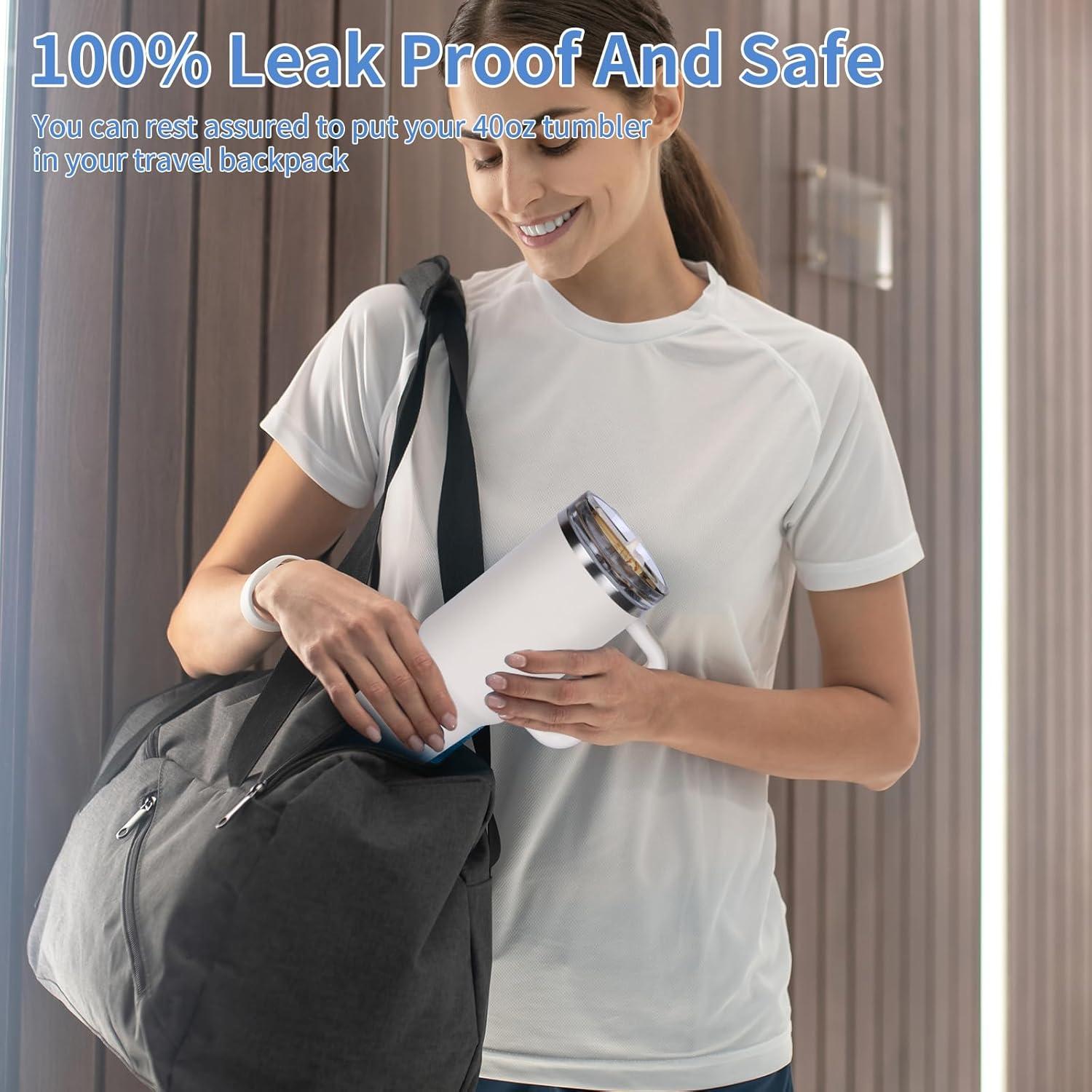 Paquete de 2 tapas desmontables AudeRhine 40 oz a prueba de derrames