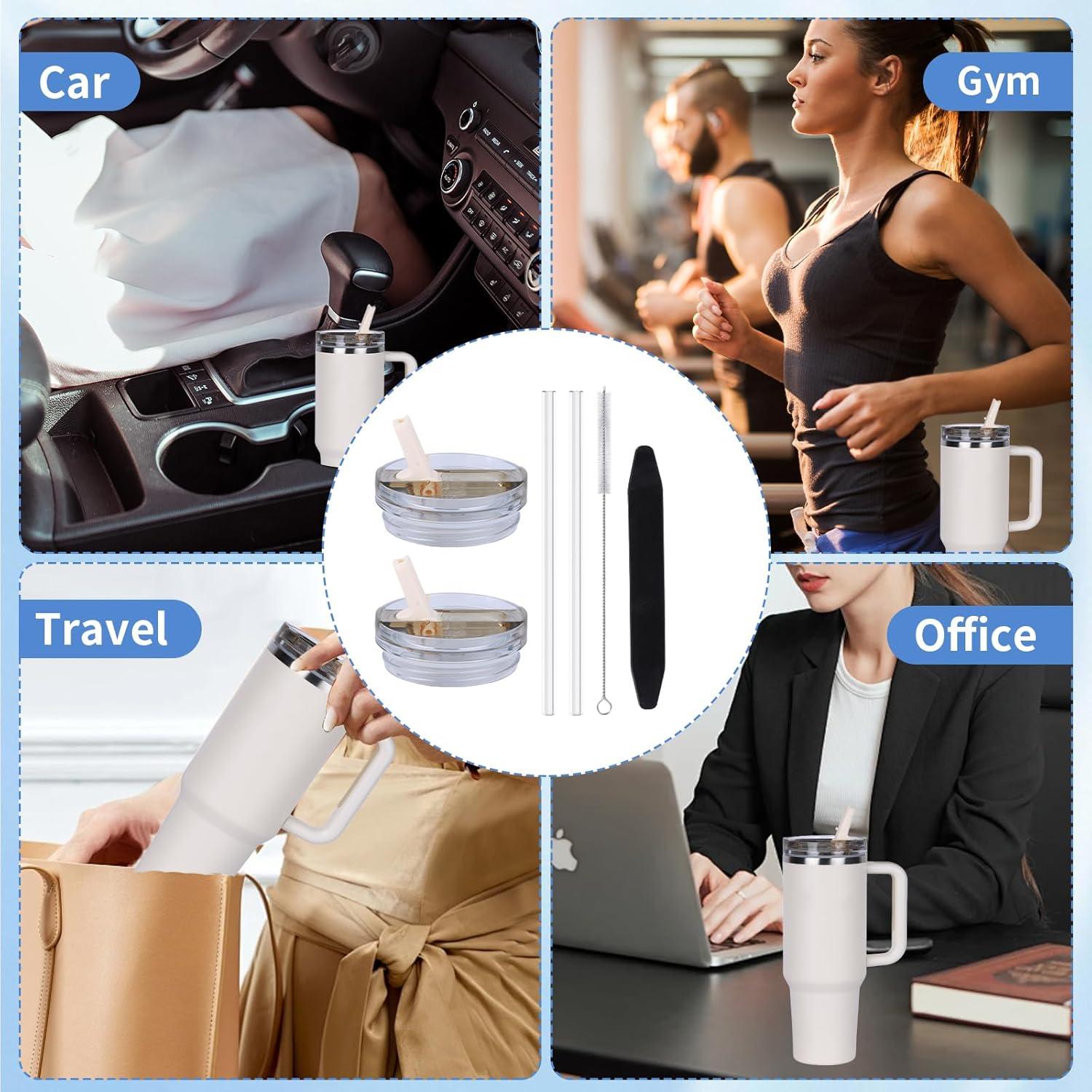 Paquete de 2 tapas desmontables AudeRhine 40 oz a prueba de derrames