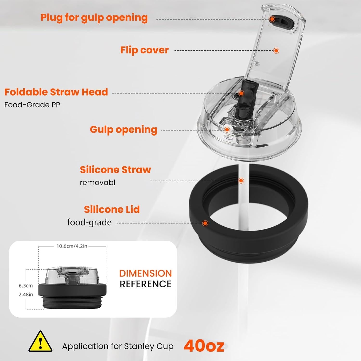 Tapa de Silicona a Prueba de Fugas JHZWD para Stanley 40 OZ