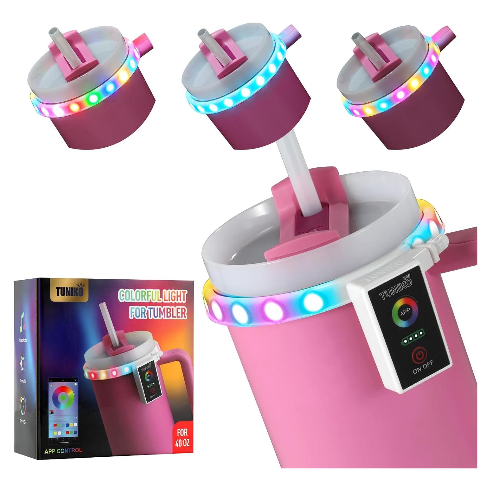 Luces LED decorativas TUNIKO para taza Stanley 40oz, control APP