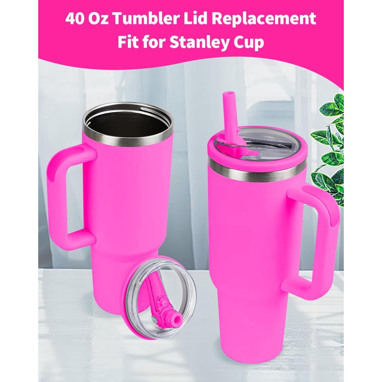 Tapa con Popote para Vaso Stanley 40 oz CHEMLLC - Paquete de 2 Rosa