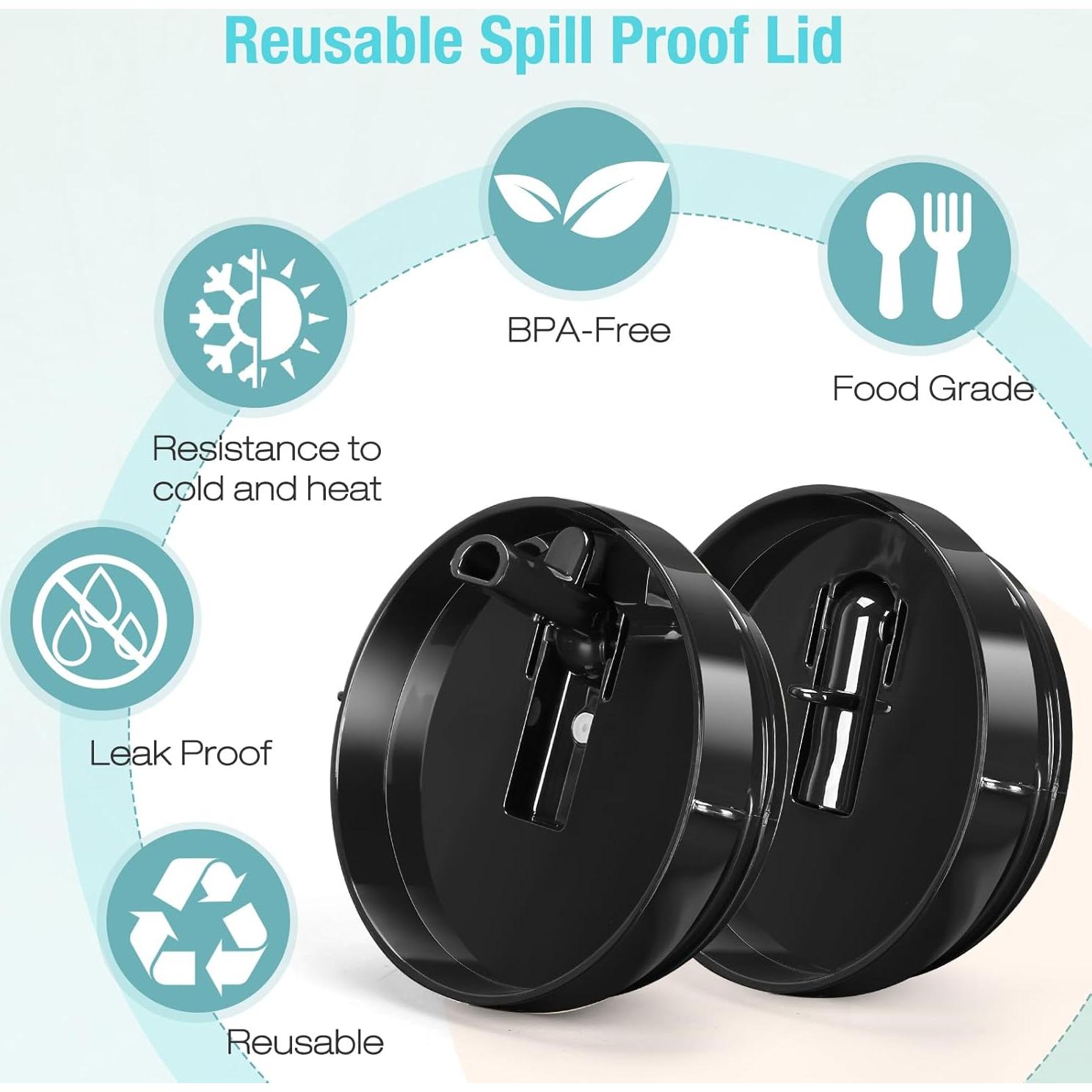 Tapa con Popote Flip PBFairyy para Vaso Stanley 40 oz - 2 Piezas