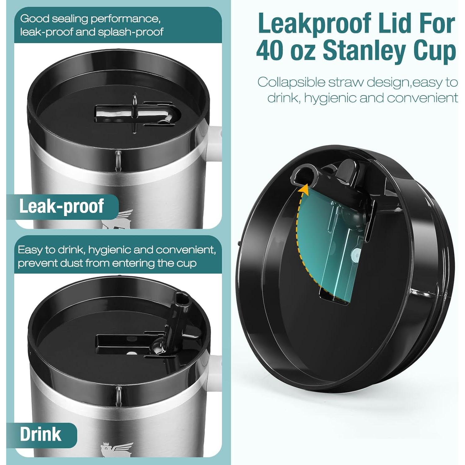 Tapa con Popote Flip PBFairyy para Vaso Stanley 40 oz - 2 Piezas