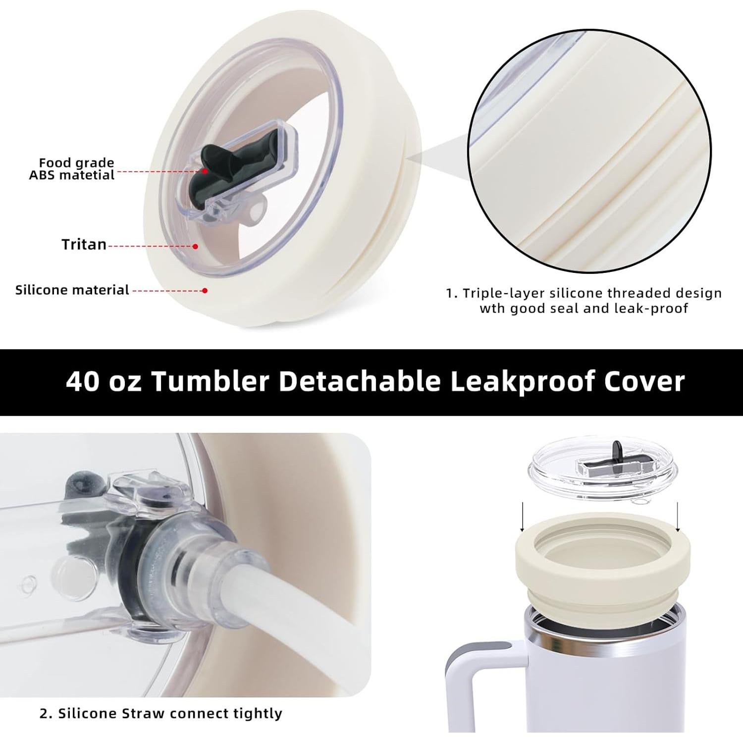 Tapa de paja a prueba de fugas Tcamp para taza 40 oz Stanley