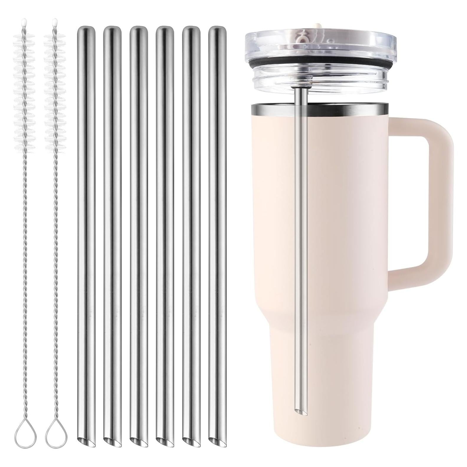 6 Pajitas de Acero Inoxidable ZIZAISM para Tumbler Stanley 40oz