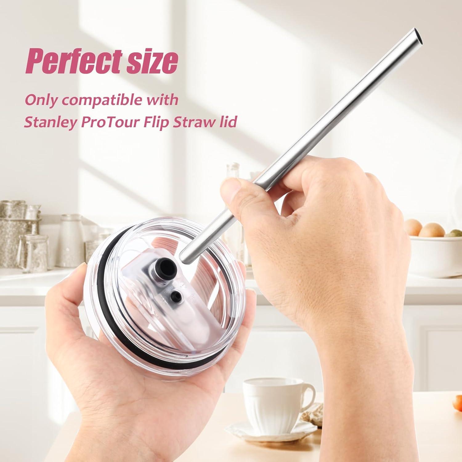 6 Pajitas de Acero Inoxidable ZIZAISM para Tumbler Stanley 40oz