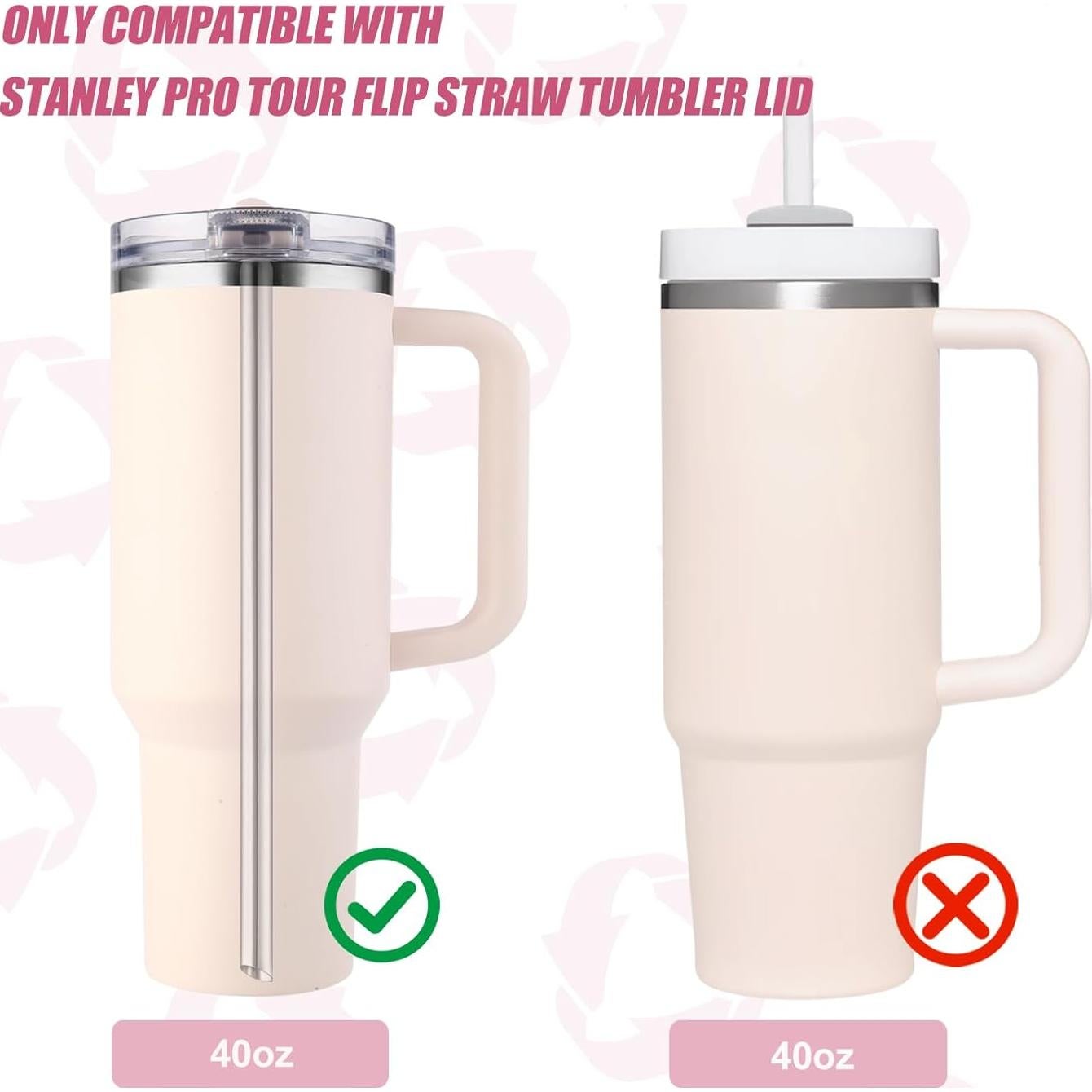 6 Pajitas de Acero Inoxidable ZIZAISM para Tumbler Stanley 40oz