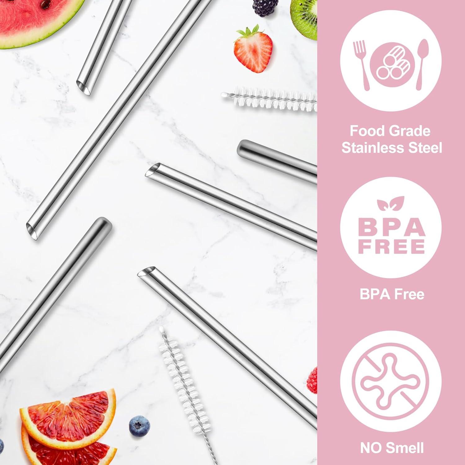 6 Pajitas de Acero Inoxidable ZIZAISM para Tumbler Stanley 40oz