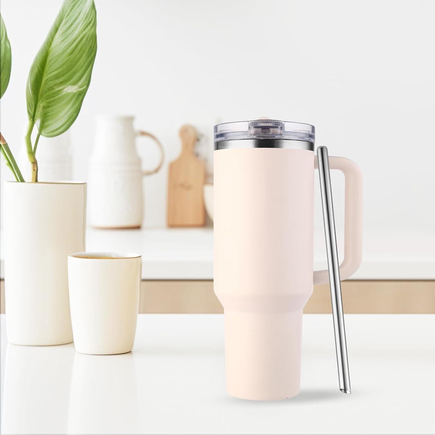 6 Pajitas de Acero Inoxidable ZIZAISM para Tumbler Stanley 40oz