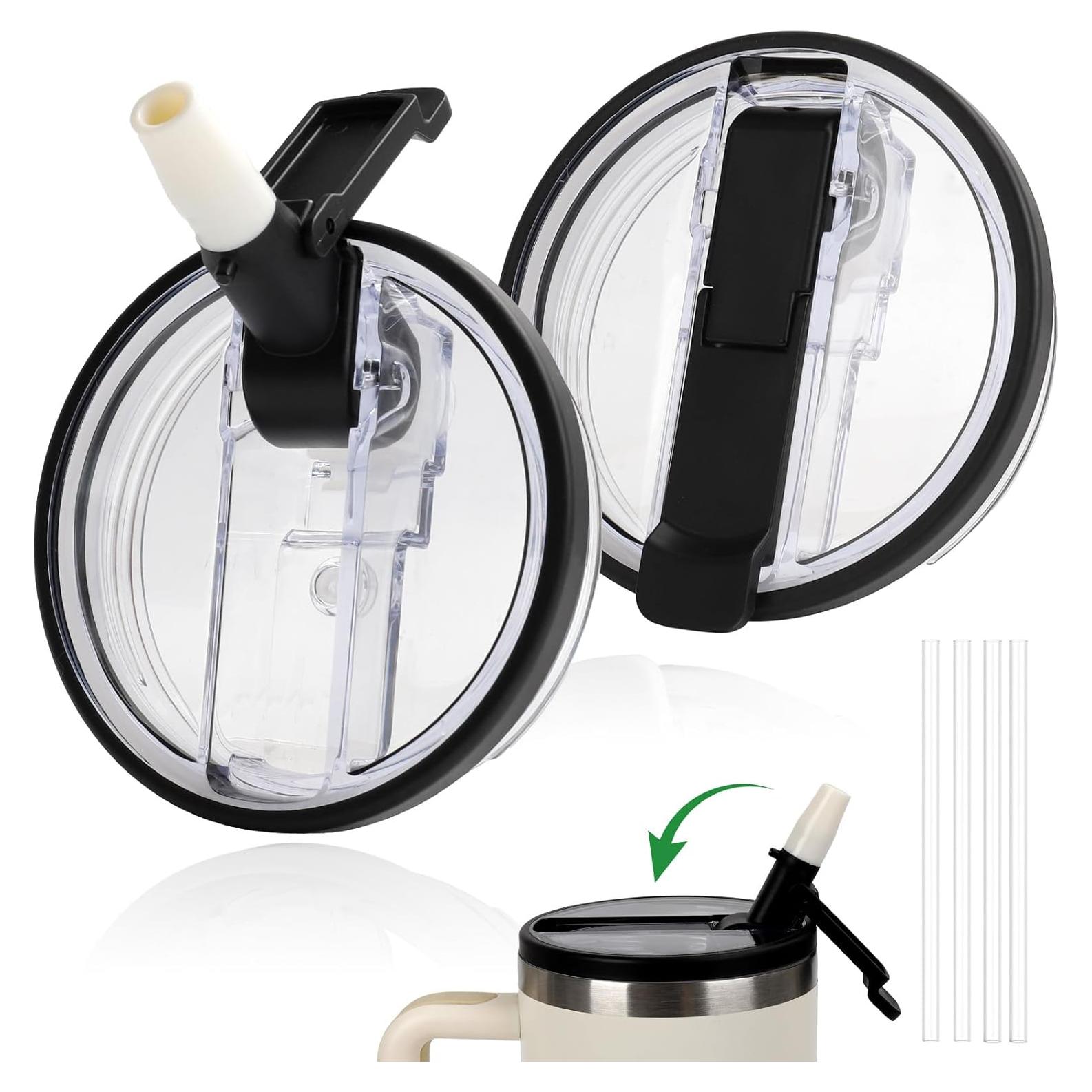 Tapa Pro con Popote Flip XHJH 40oz a Prueba de Fugas Negro - 2 Piezas