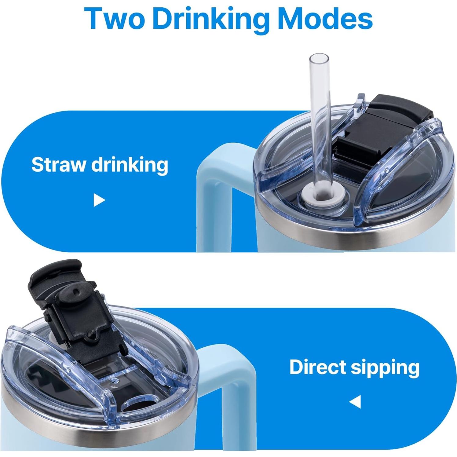 Tapa de Reemplazo Rosa para Vaso Stanley Quencher 40 oz - 2 Piezas