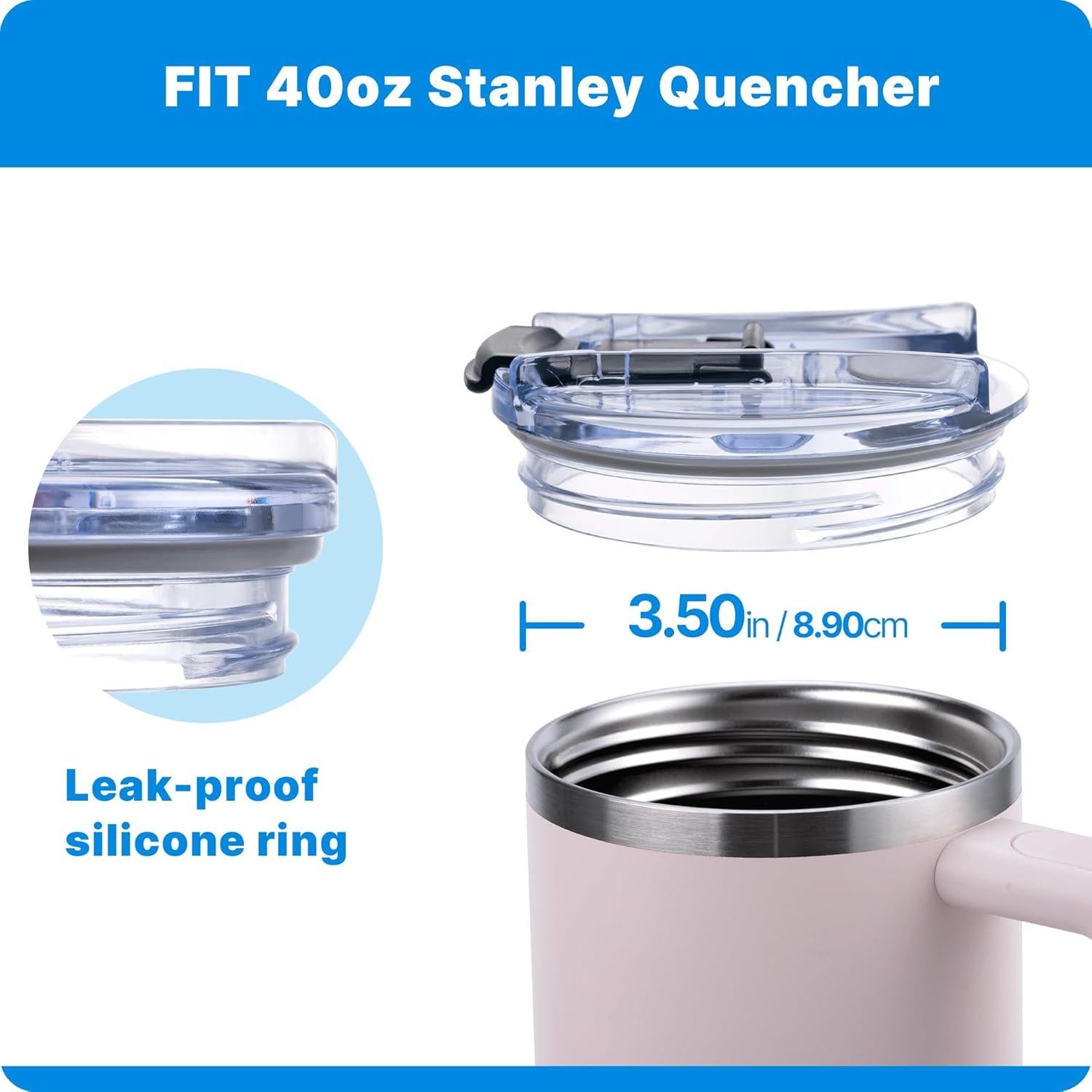 Tapa de Reemplazo Rosa para Vaso Stanley Quencher 40 oz - 2 Piezas