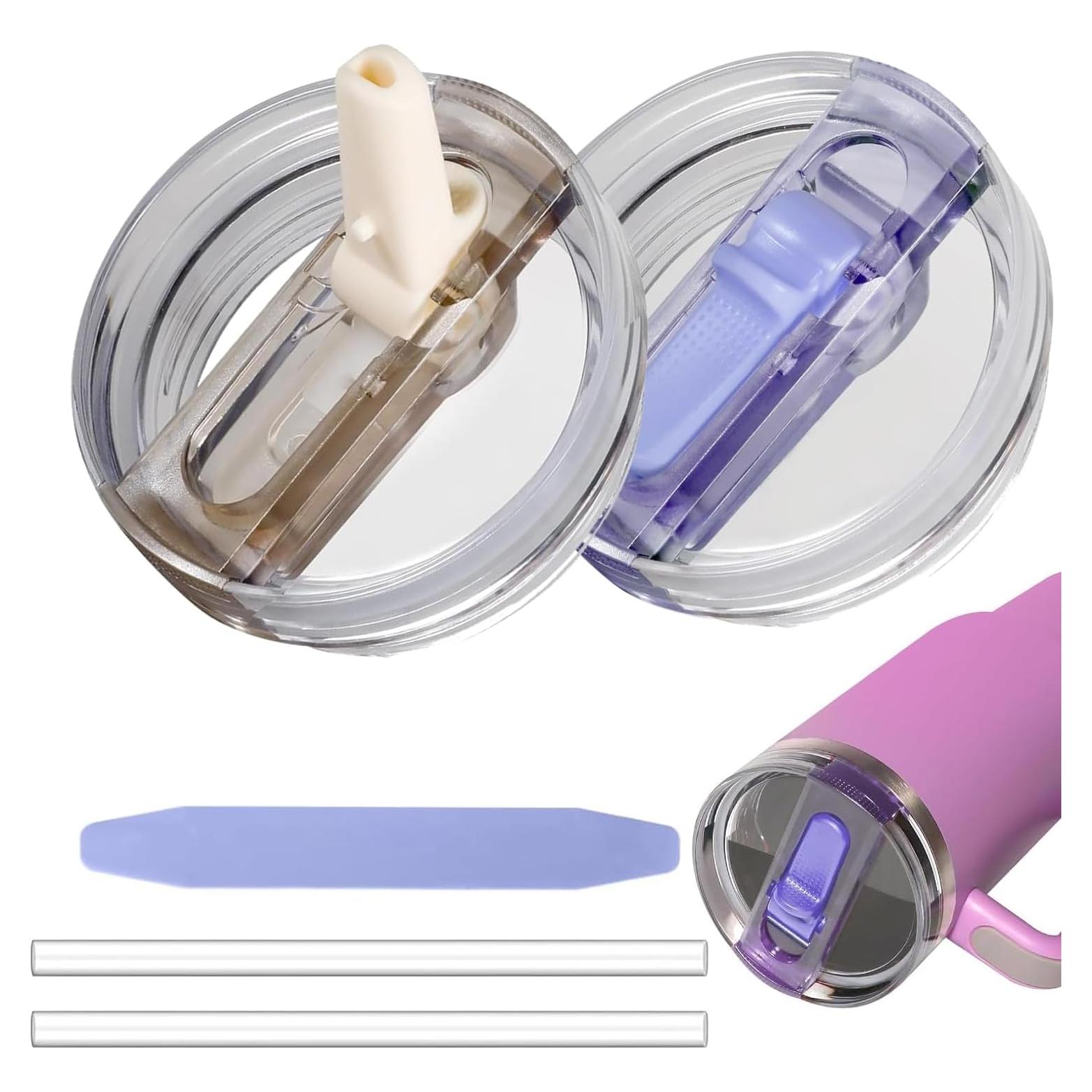 Paquete de 2 tapas de paja Hcirtnawi 40 oz a prueba de fugas