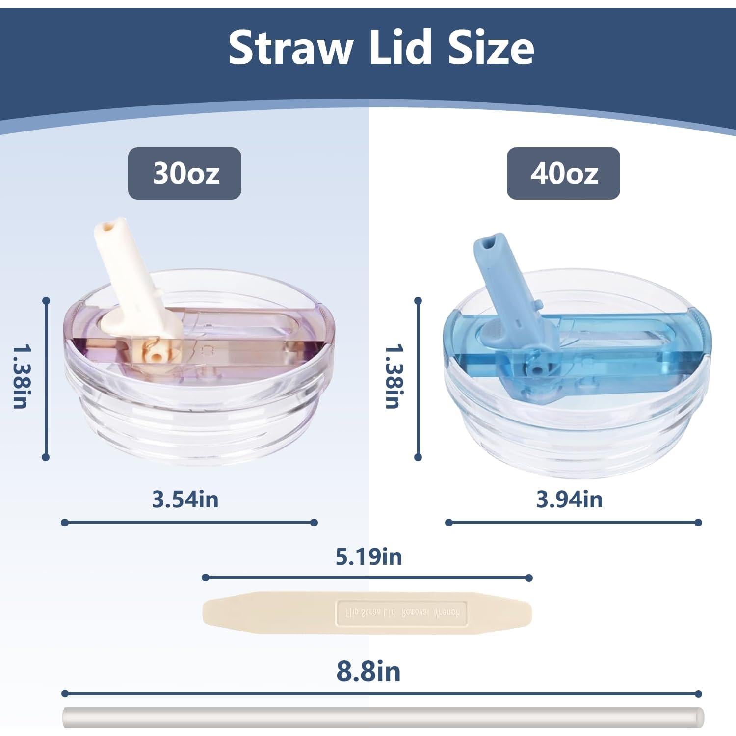 Paquete de 2 tapas de paja Hcirtnawi 40 oz a prueba de fugas