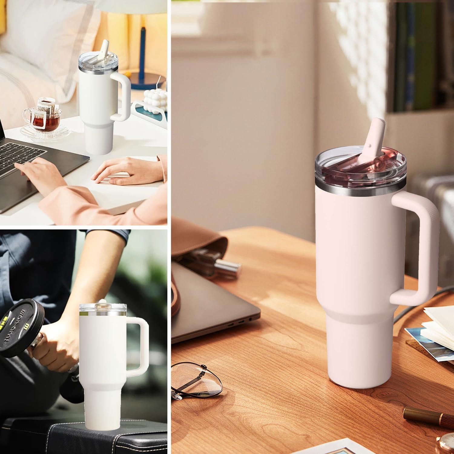 Paquete de 2 tapas de paja Hcirtnawi 40 oz a prueba de fugas