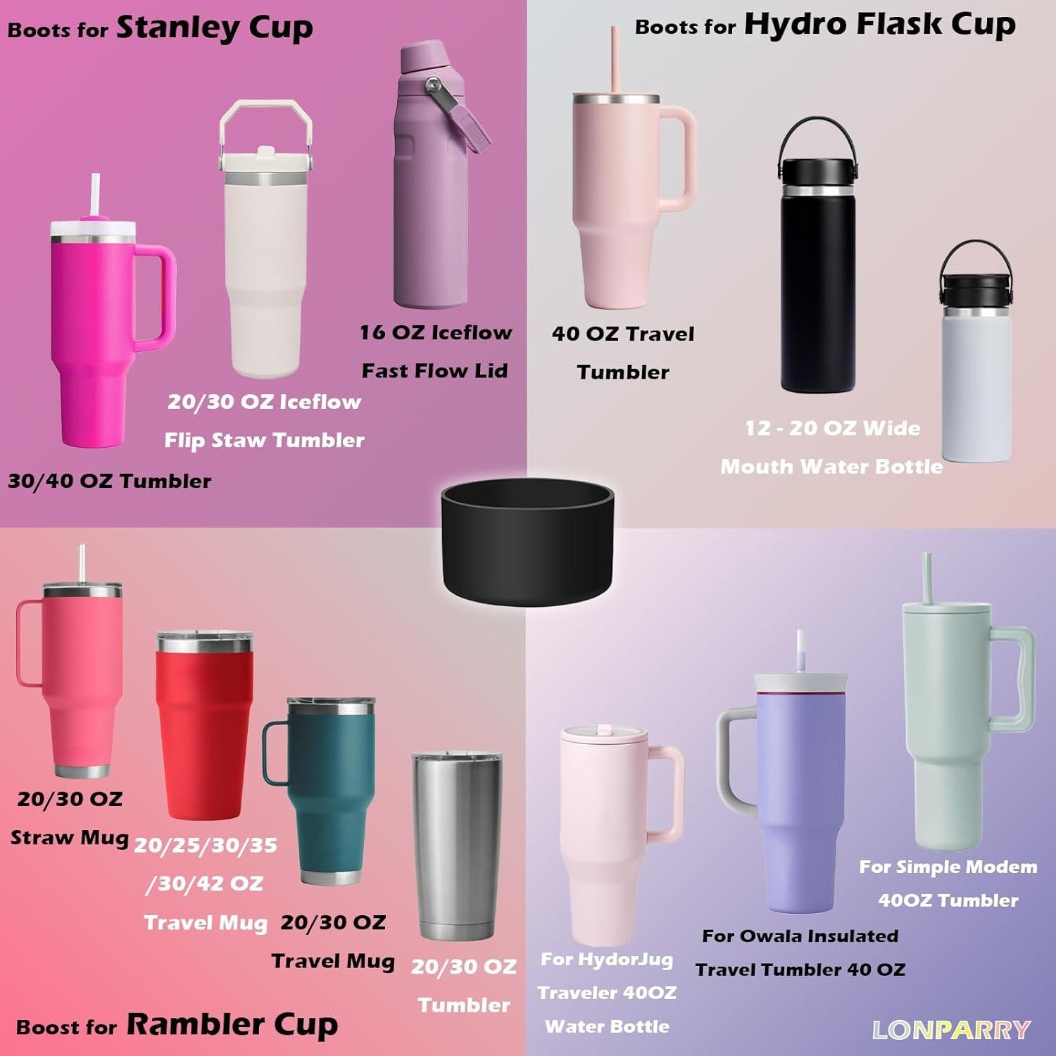 2 Botas de Silicona LONPARRY para Tumbler Stanley 40 oz