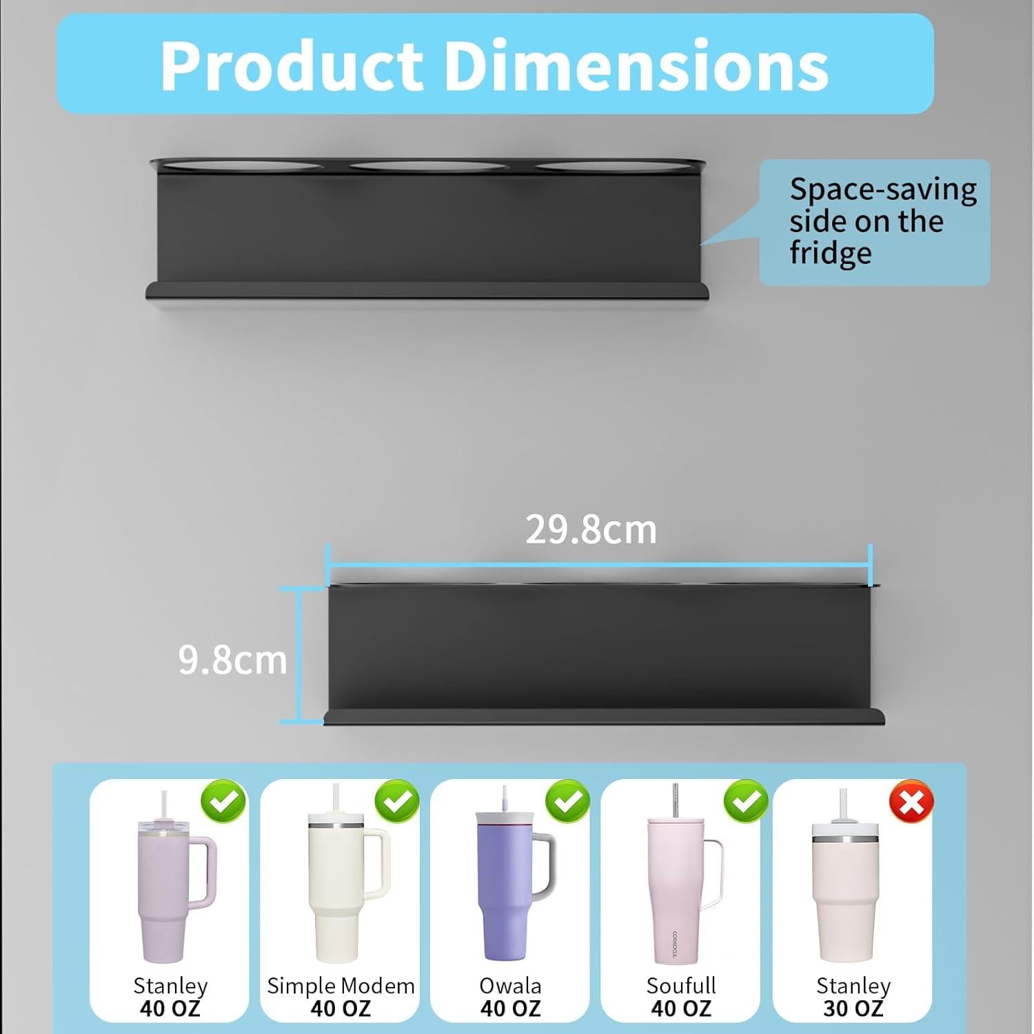 Organizador Magnético de Botellas Nardo Visgo para Stanley 30 y 40 oz