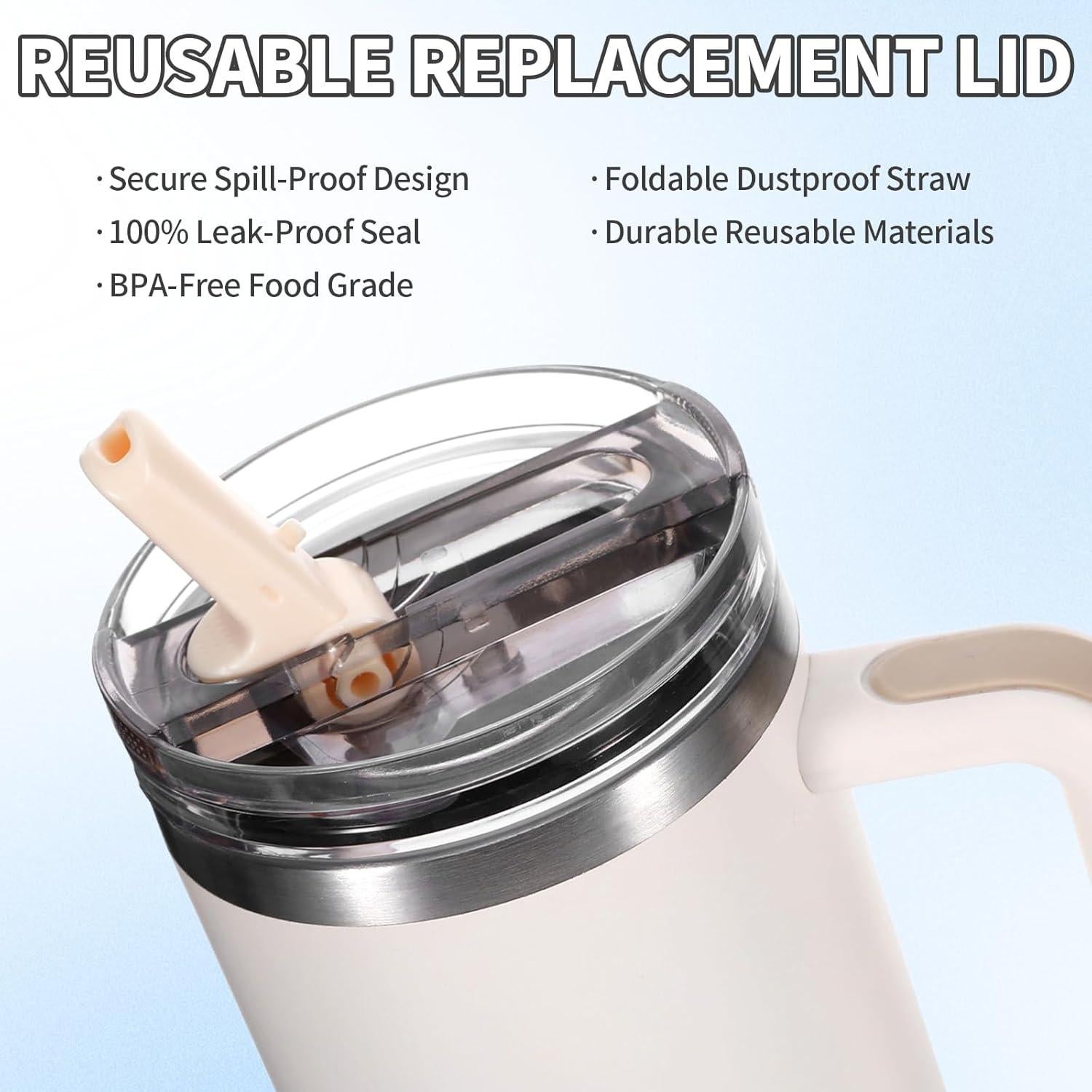 Paquete de 2 tapas de repuesto Suohheh para vaso Stanley 40 oz