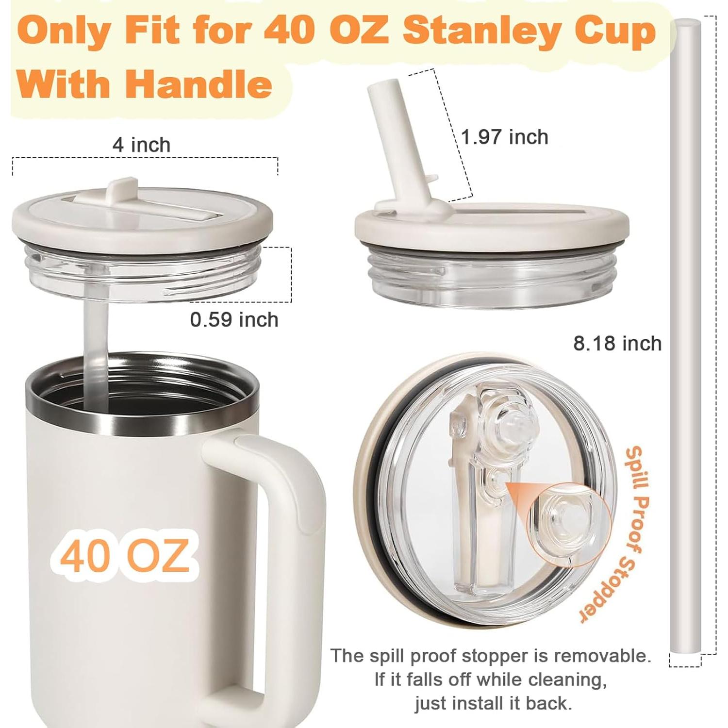 Paquete de 2 tapas a prueba de fugas ALDWDY 40 oz con popote