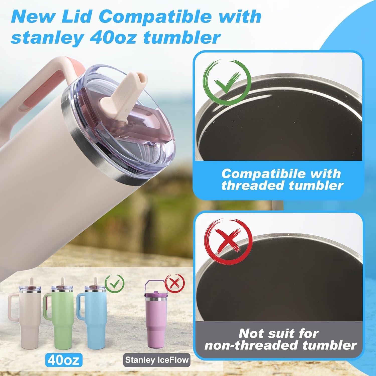 2 Tapas de Vaso 40oz Genérico a Prueba de Fugas con Popote