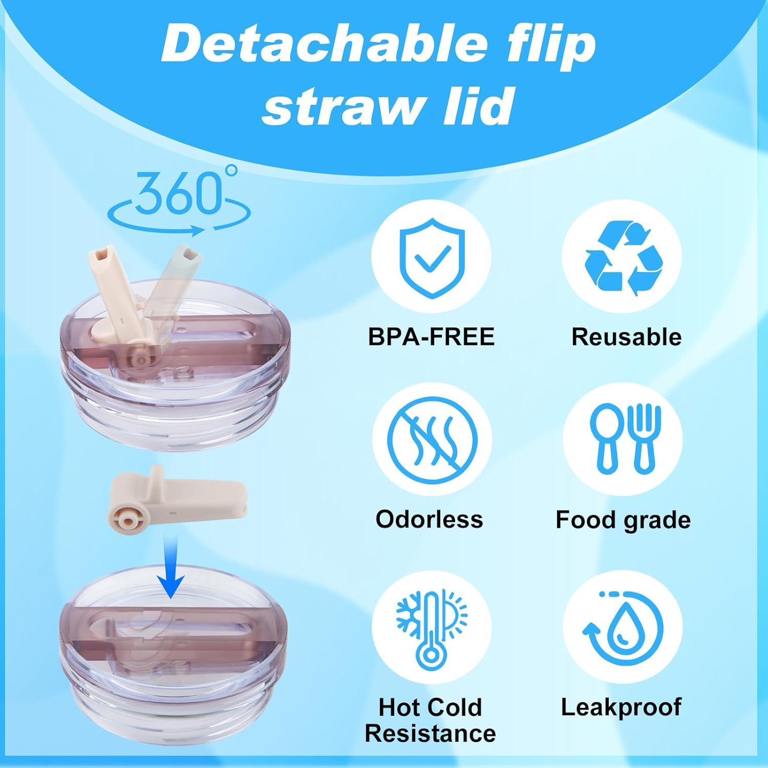 2 Tapas de Vaso 40oz Genérico a Prueba de Fugas con Popote