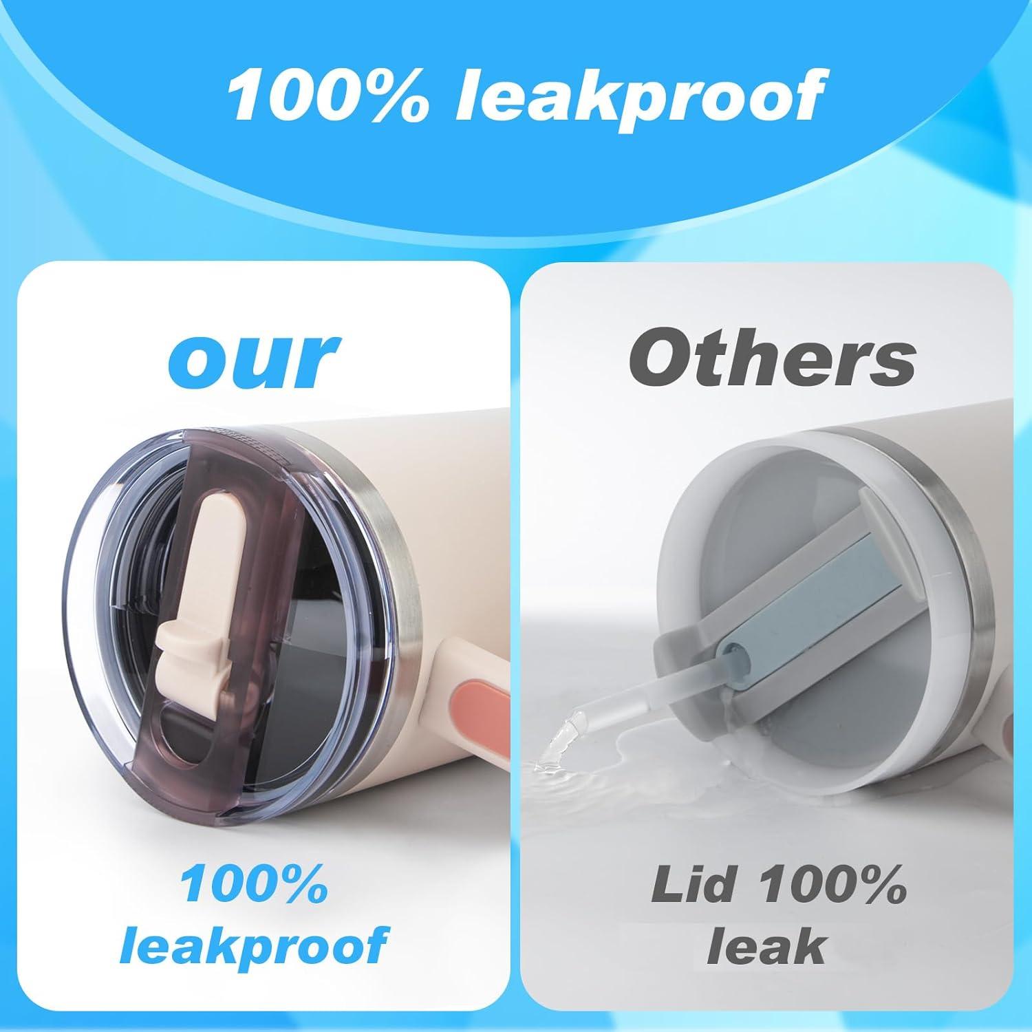 2 Tapas de Vaso 40oz Genérico a Prueba de Fugas con Popote