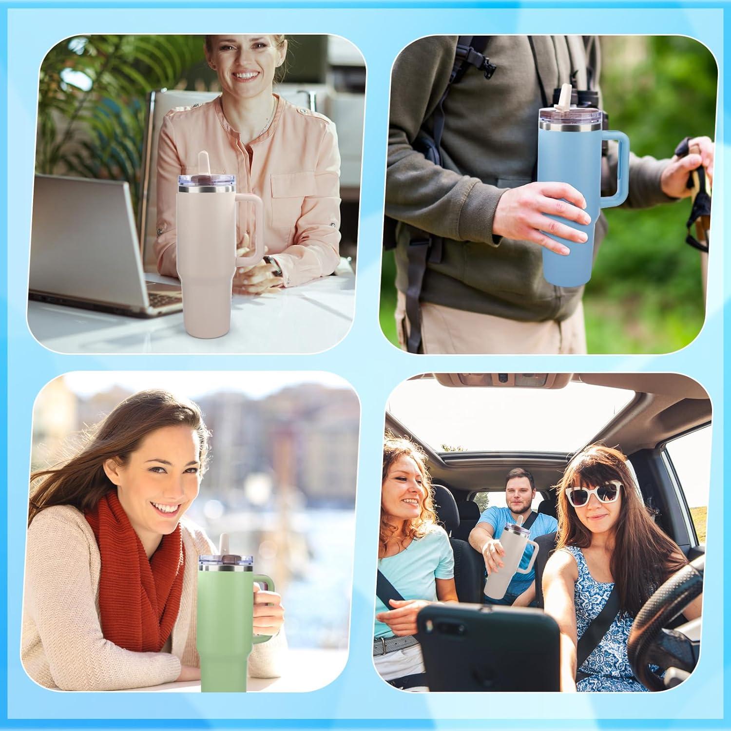 2 Tapas de Vaso 40oz Genérico a Prueba de Fugas con Popote