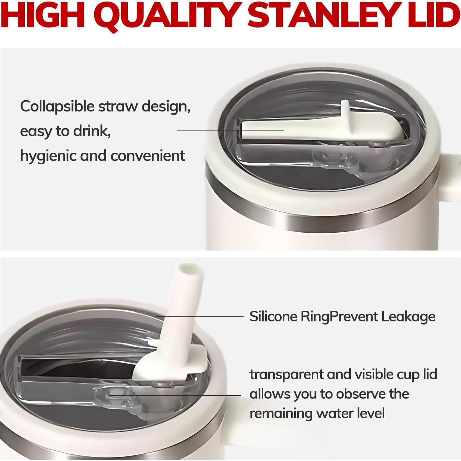 Tapa de Popote Reutilizable XPMY para Vaso 40 Oz Beige - 2 Pzas