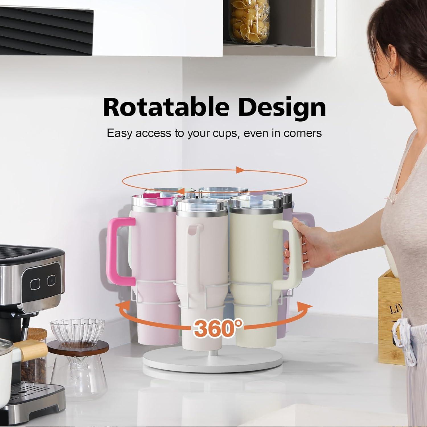 Organizador Rotativo para Botellas de Agua Kssiaz 40 oz Blanco