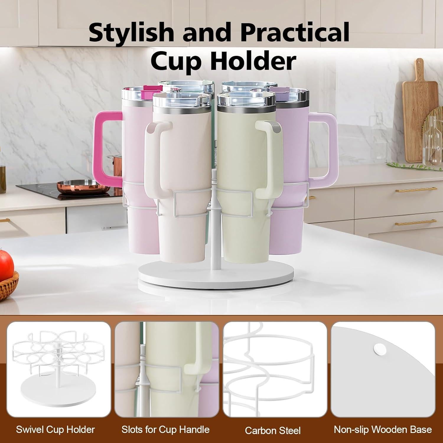 Organizador Rotativo para Botellas de Agua Kssiaz 40 oz Blanco