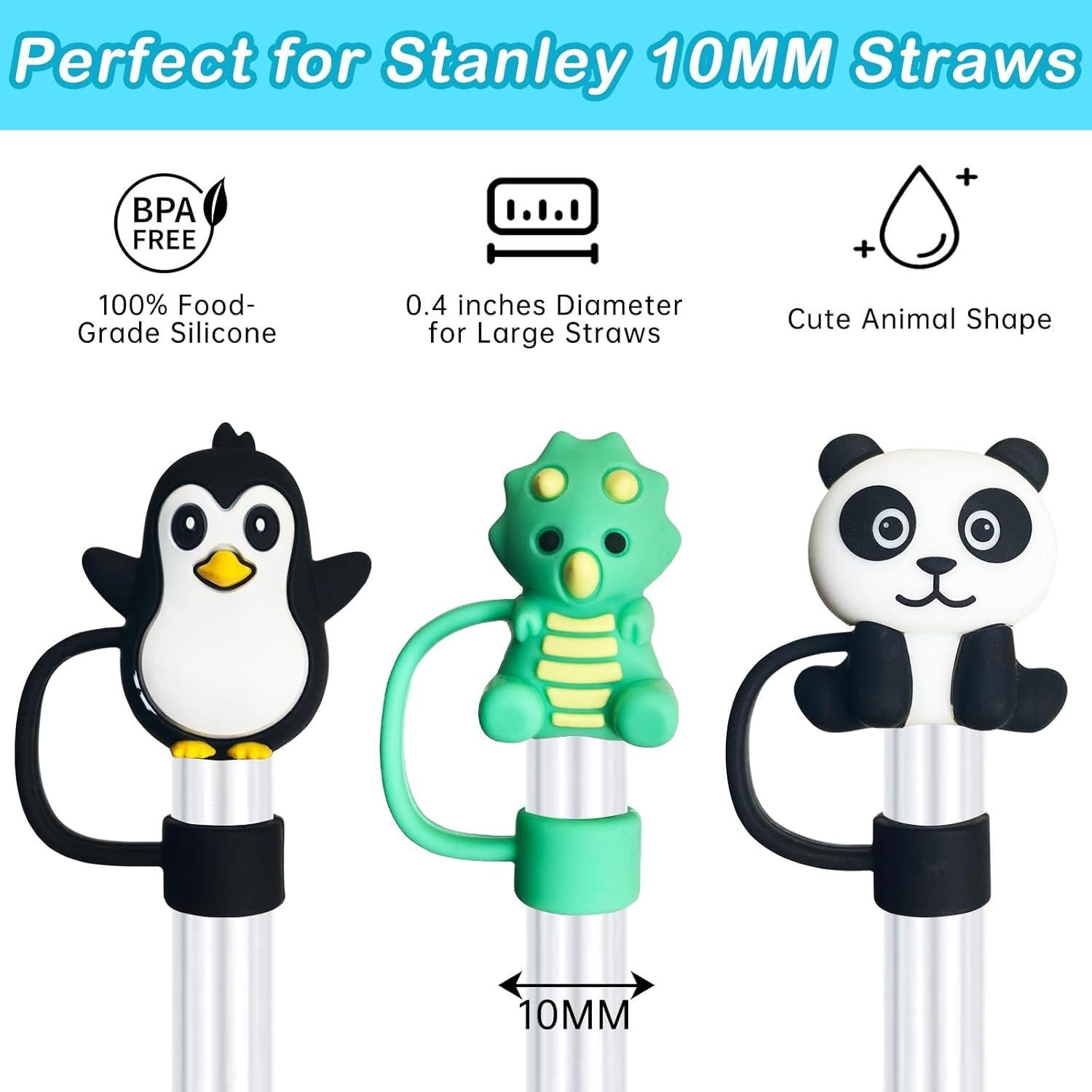 6 Tapas de Pajita de Silicona HLUWA para Taza Stanley 30/40 Oz