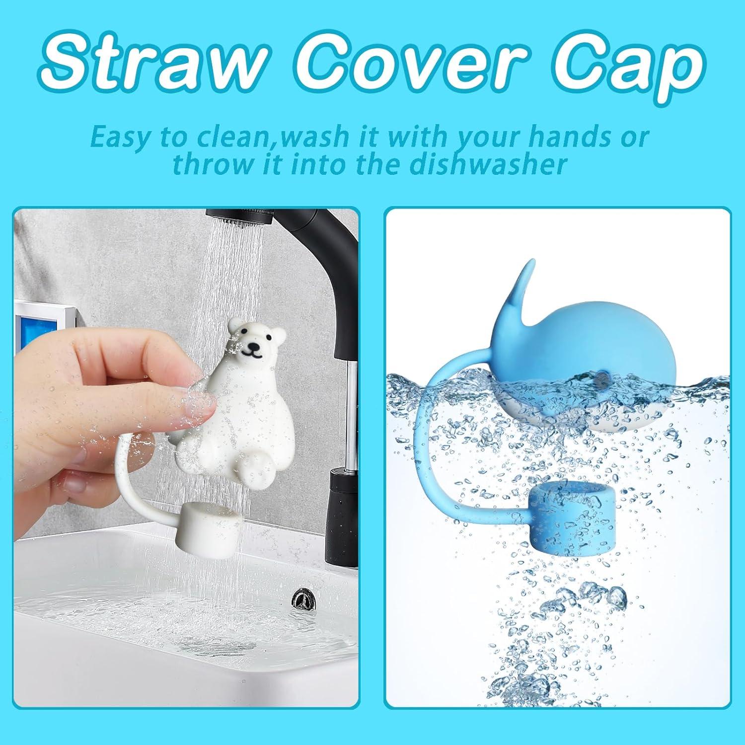 6 Tapas de Pajita de Silicona HLUWA para Taza Stanley 30/40 Oz