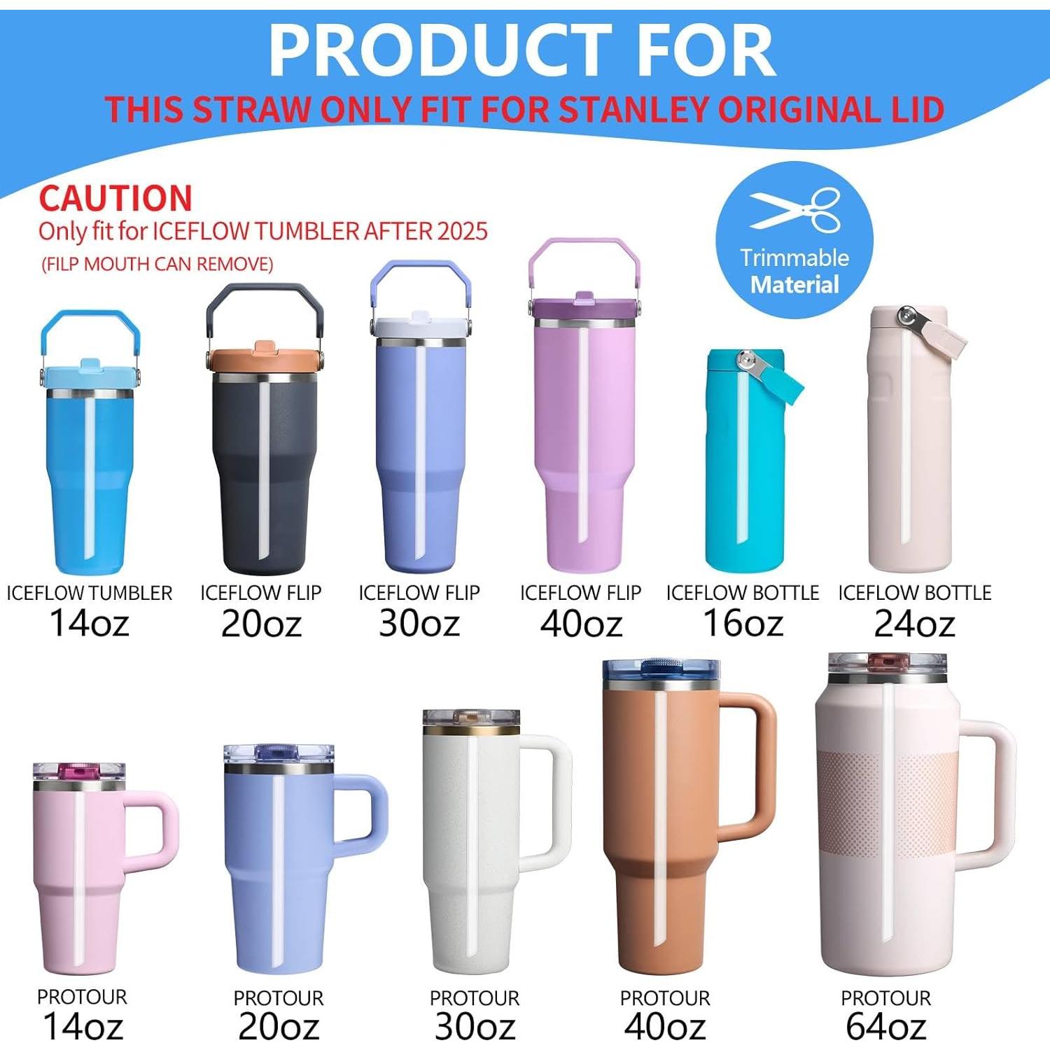 Juego de Pajitas Reutilizables Acuewuja para Stanley 14-64 oz