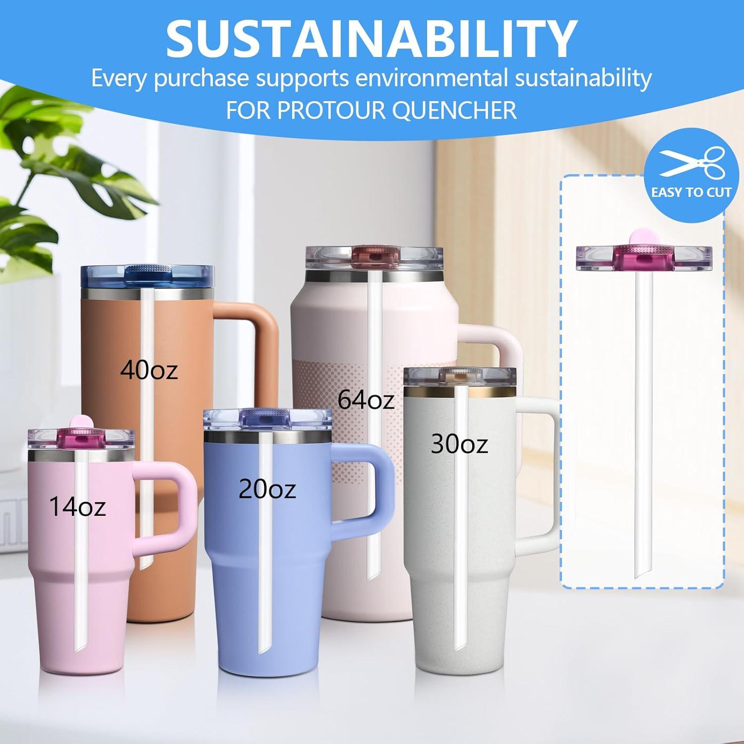 Juego de Pajitas Reutilizables Acuewuja para Stanley 14-64 oz