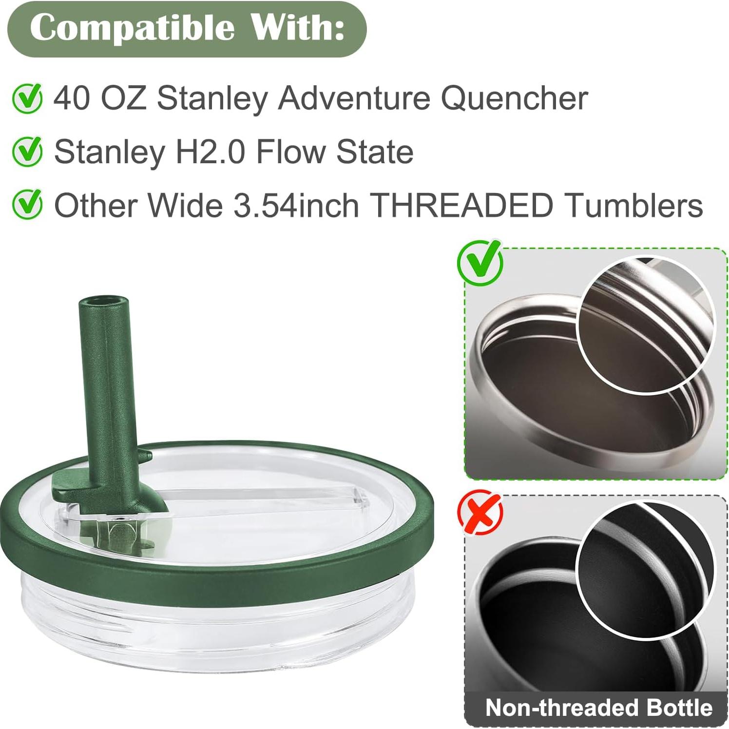 Tapa de Popote Flip Stanley 40 OZ Verde Militar - 2 Piezas