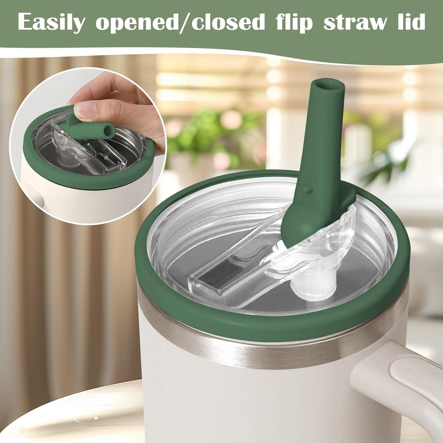 Tapa de Popote Flip Stanley 40 OZ Verde Militar - 2 Piezas