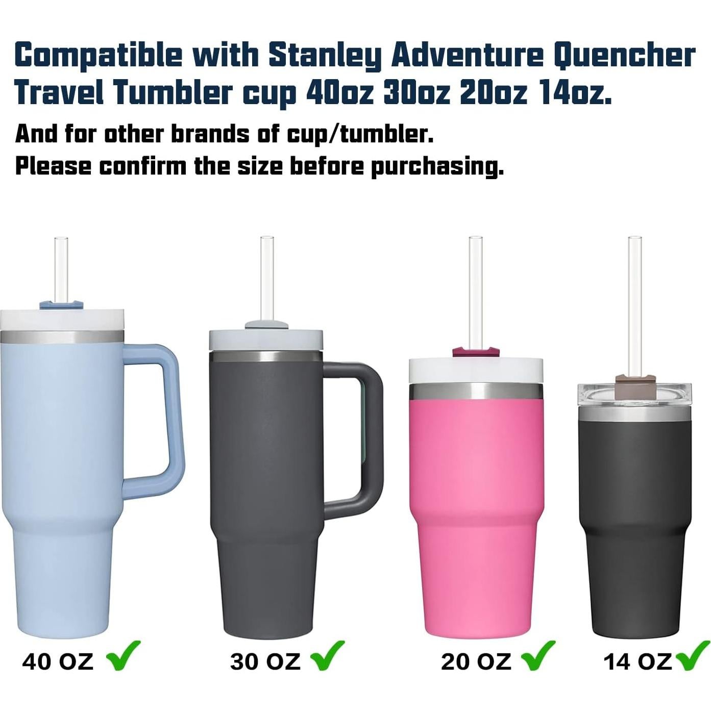 Paquete de 10 Popotes Reutilizables Beonsky para Taza Stanley 40 oz 64 oz