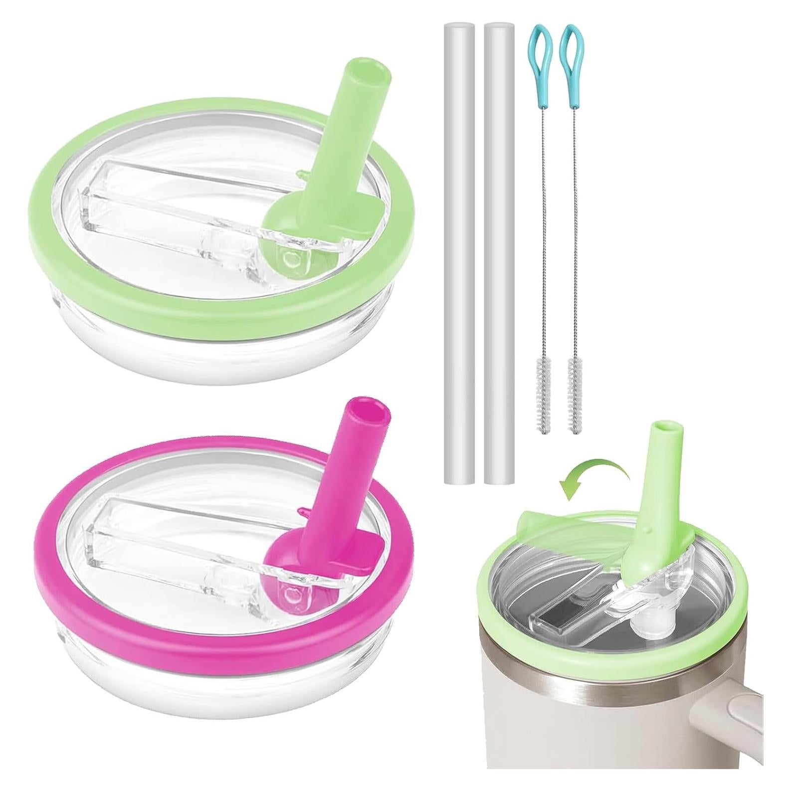 Tapa Reversible HAIYUUS para Stanley Quencher 40oz - Verde/Rosa