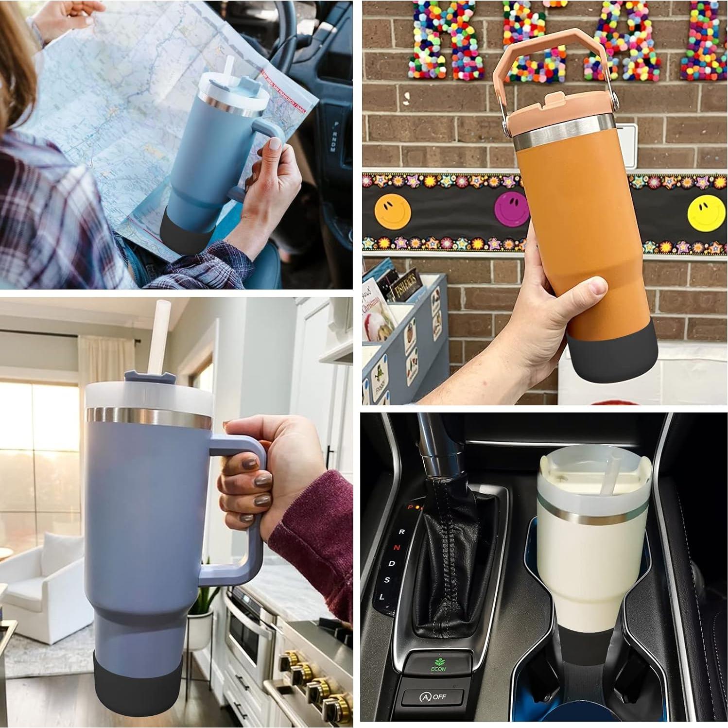 Manga de Silicona AIERSA para Botellas Stanley 2 Pcs Negro