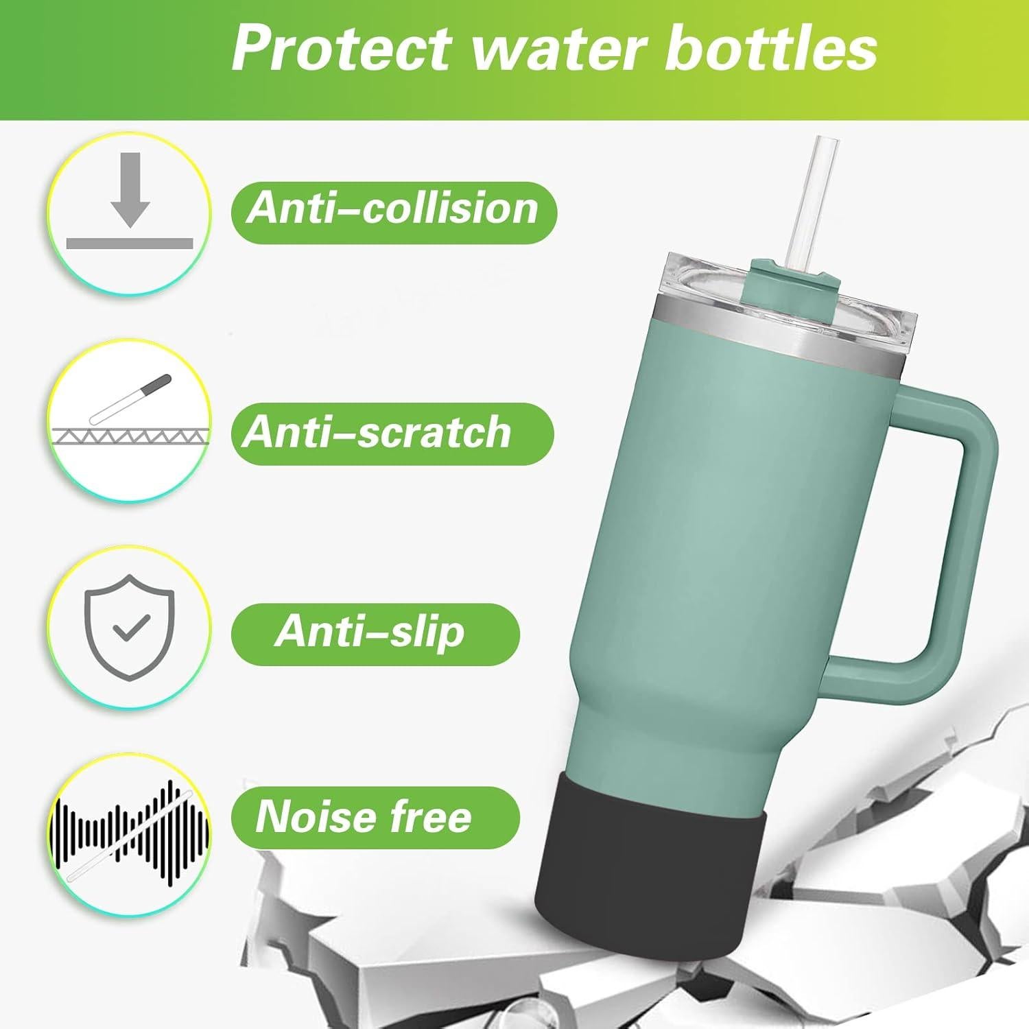 Manga de Silicona AIERSA para Botellas Stanley 2 Pcs Negro