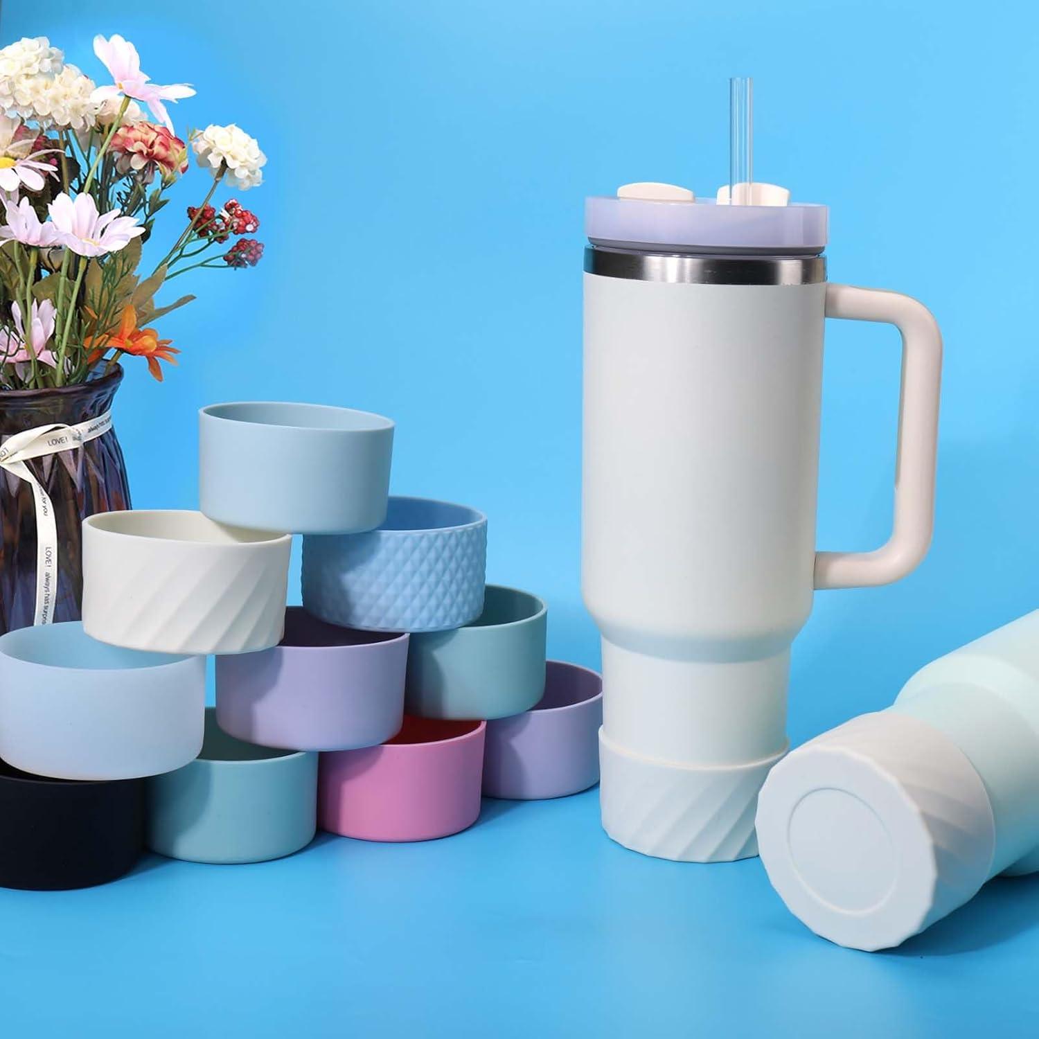 Manga de Silicona AIERSA para Botellas Stanley 2 Pcs Negro