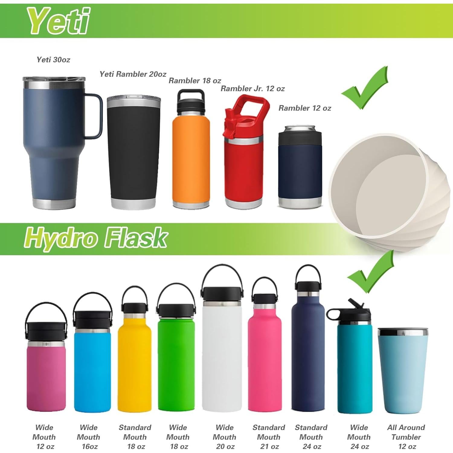 Manga de Silicona AIERSA para Botellas Stanley 2 Pcs Negro