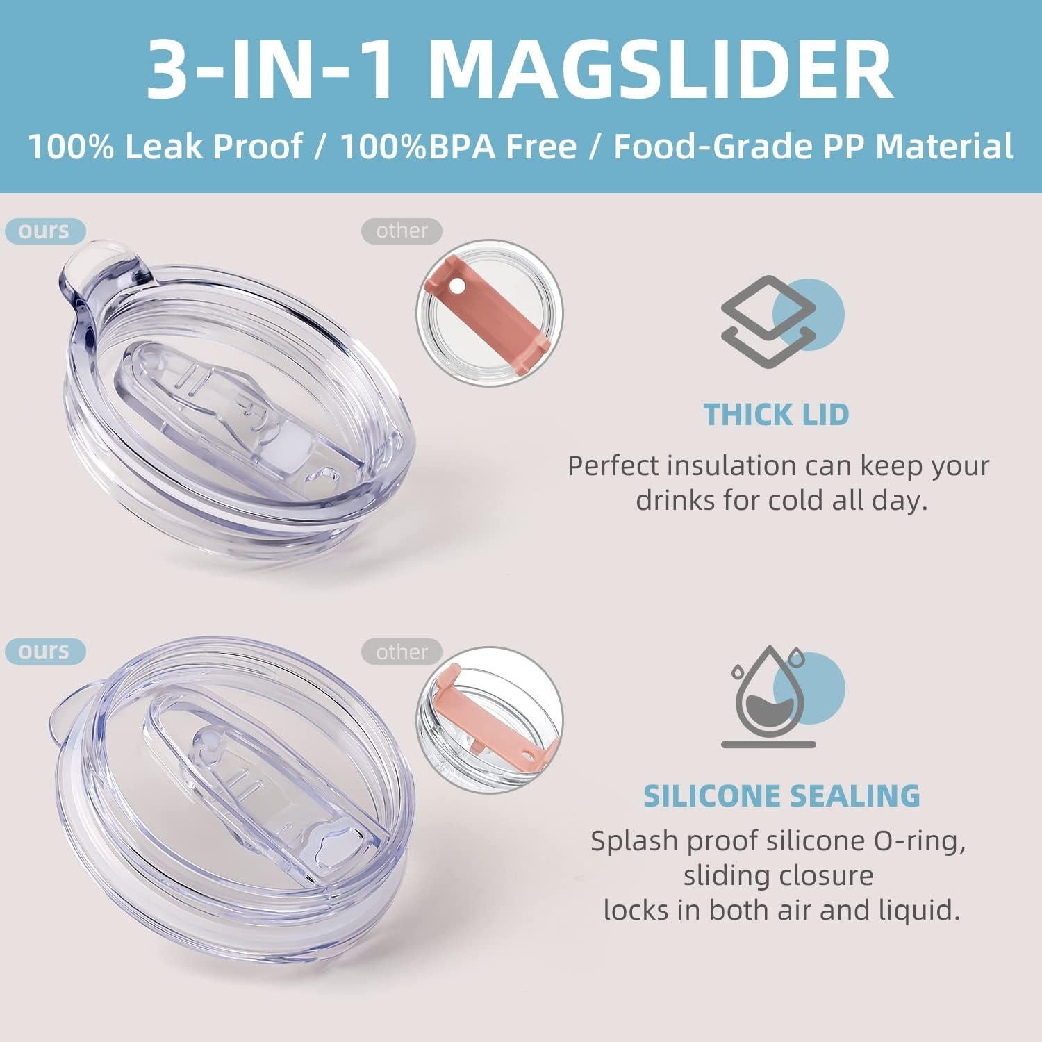 Taza de 40 oz Soufull con tapa a prueba de fugas y sorbete