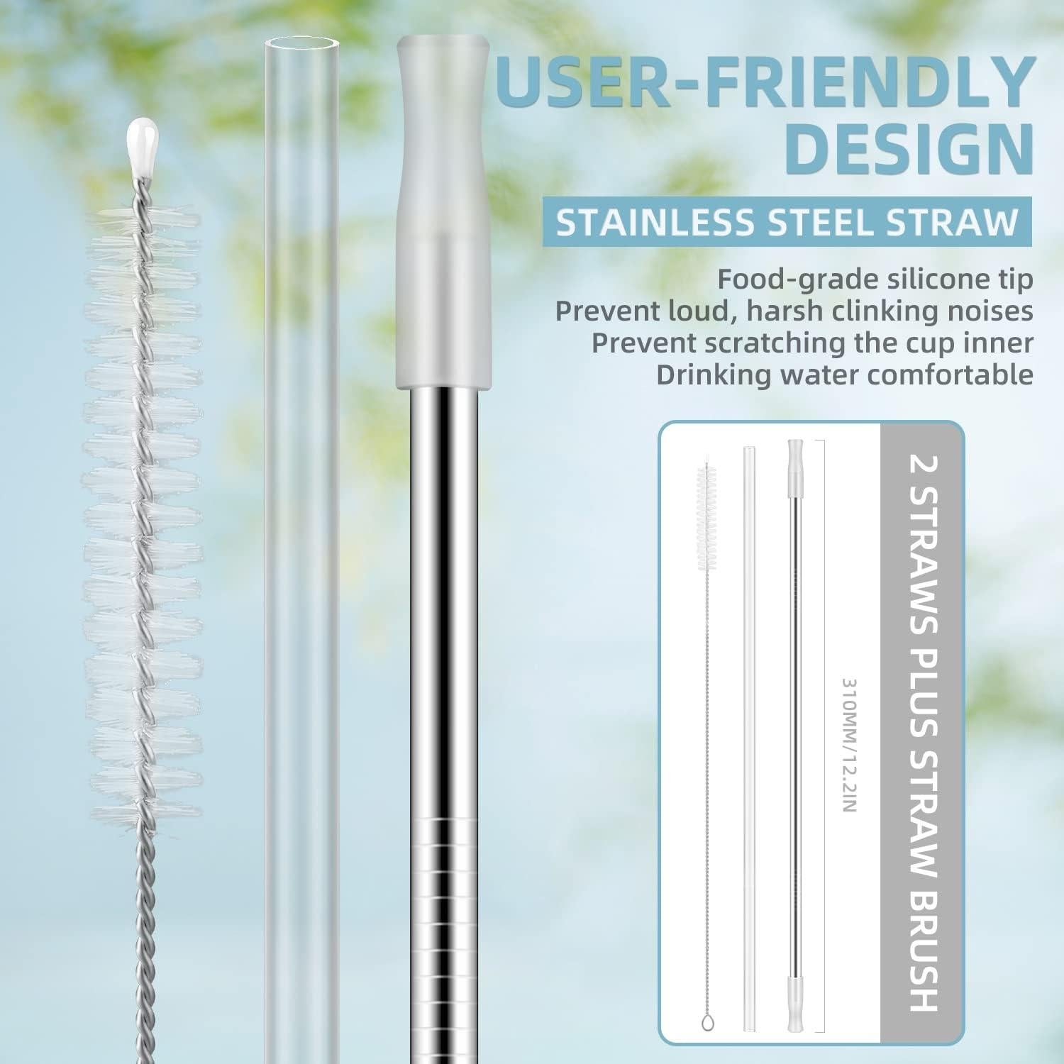 Taza de 40 oz Soufull con tapa a prueba de fugas y sorbete